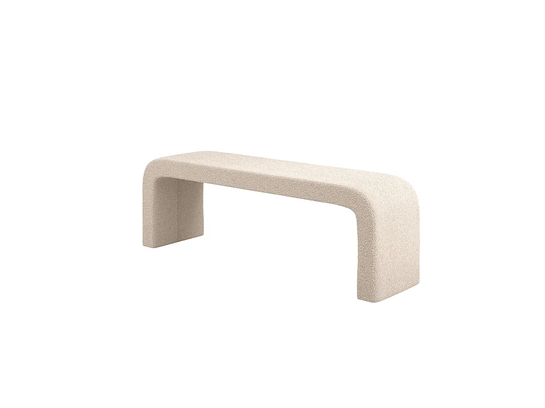 Palermo Curved Ivory Bouclé Upholstered Hallway Bench