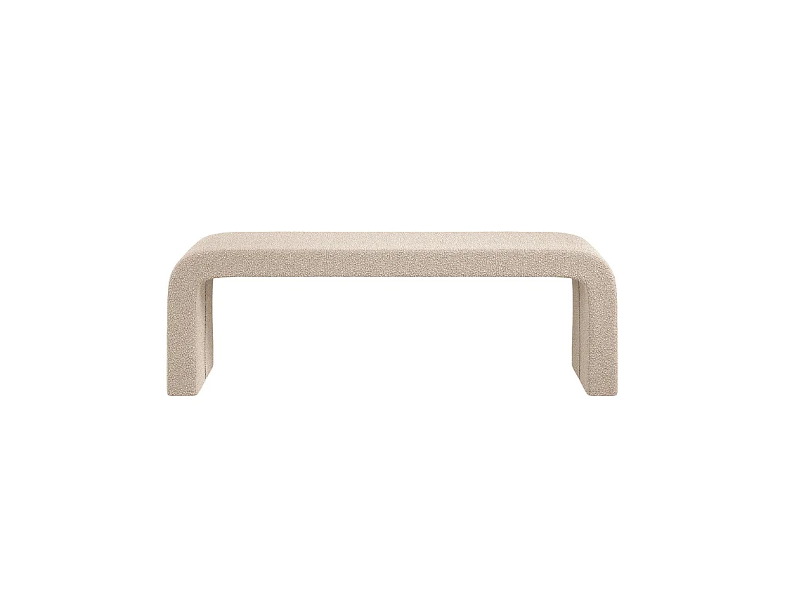 Palermo Curved Ivory Bouclé Upholstered Hallway Bench