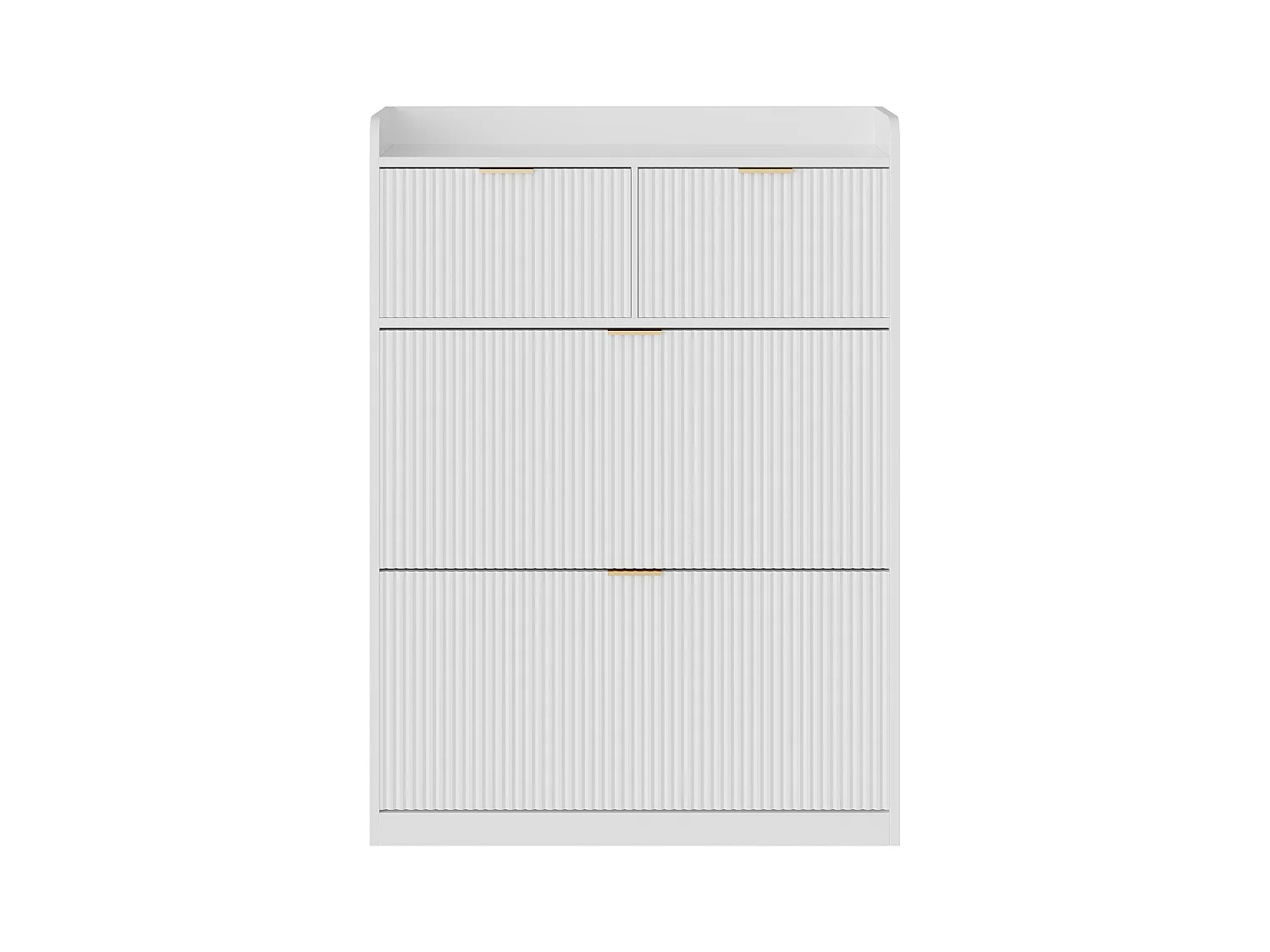 Meuble à Chaussures Slim pour Entrée, Armoire à Chaussures avec 2 Tiroirs Abattants, Organisateur de Chaussures Gain de Place, 80x24x110cm, Blanc