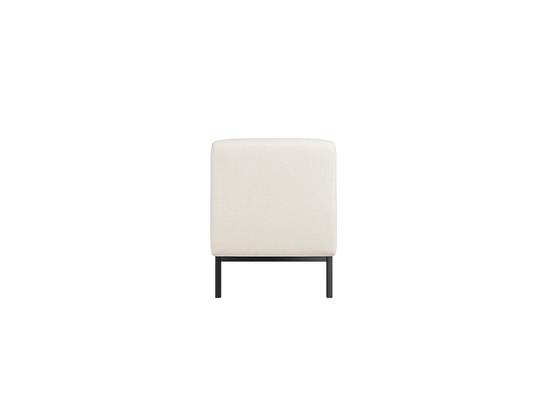 Brooklyn Ivory Linen Bench Matt Black Metal Legs