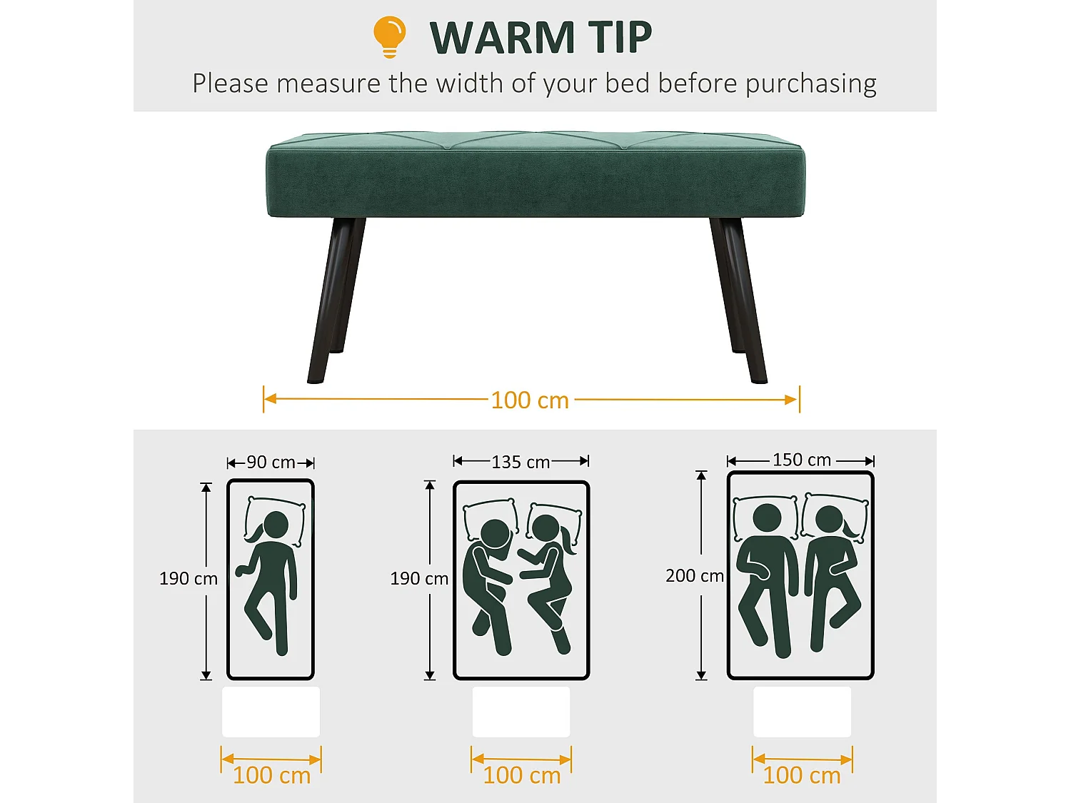 Mazuka Green Velvet Feel End of Bed Bench Rectangular X Stitch Black Powder Coated Metal Legs