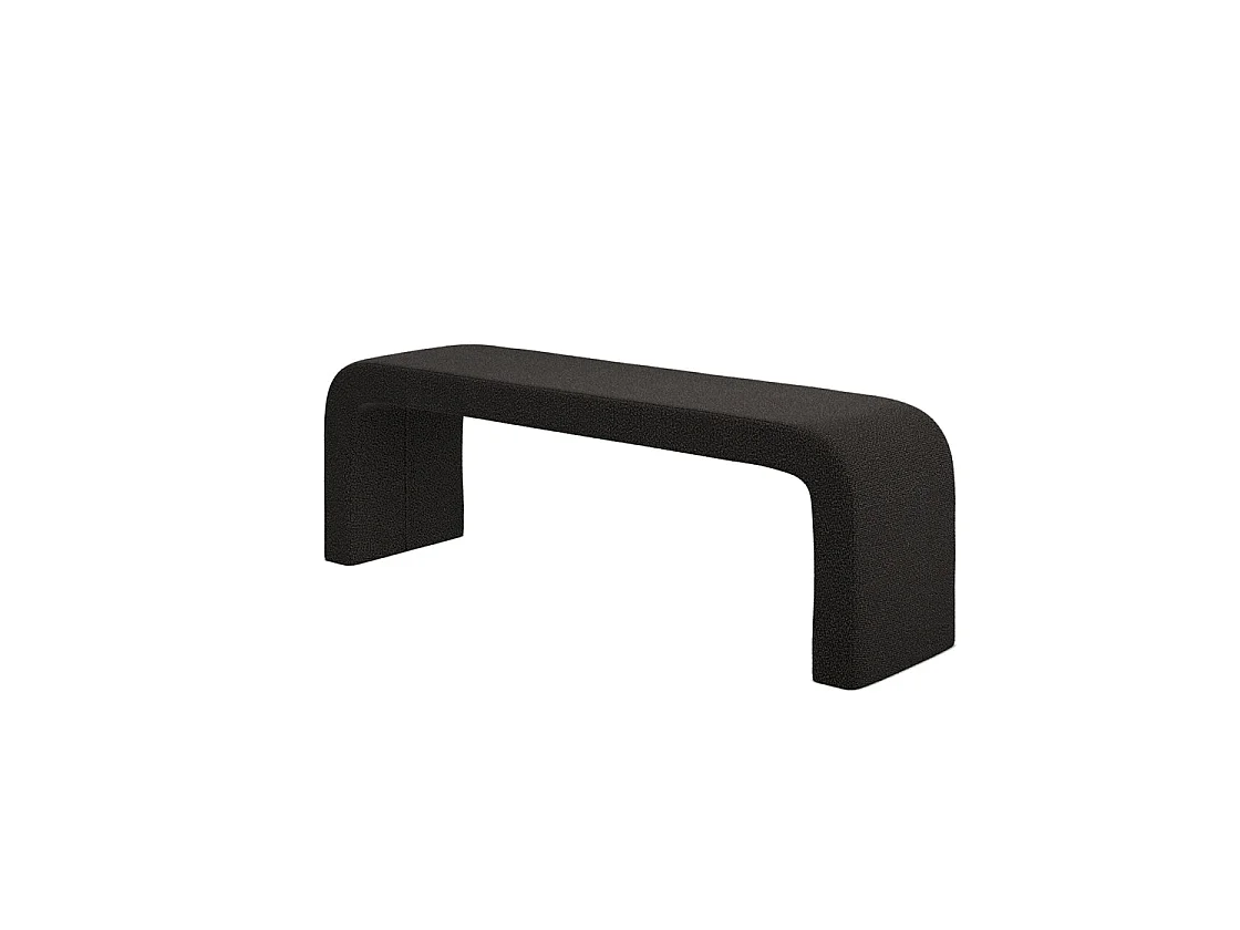 Palermo Curved Black Bouclé Upholstered Hallway Bench