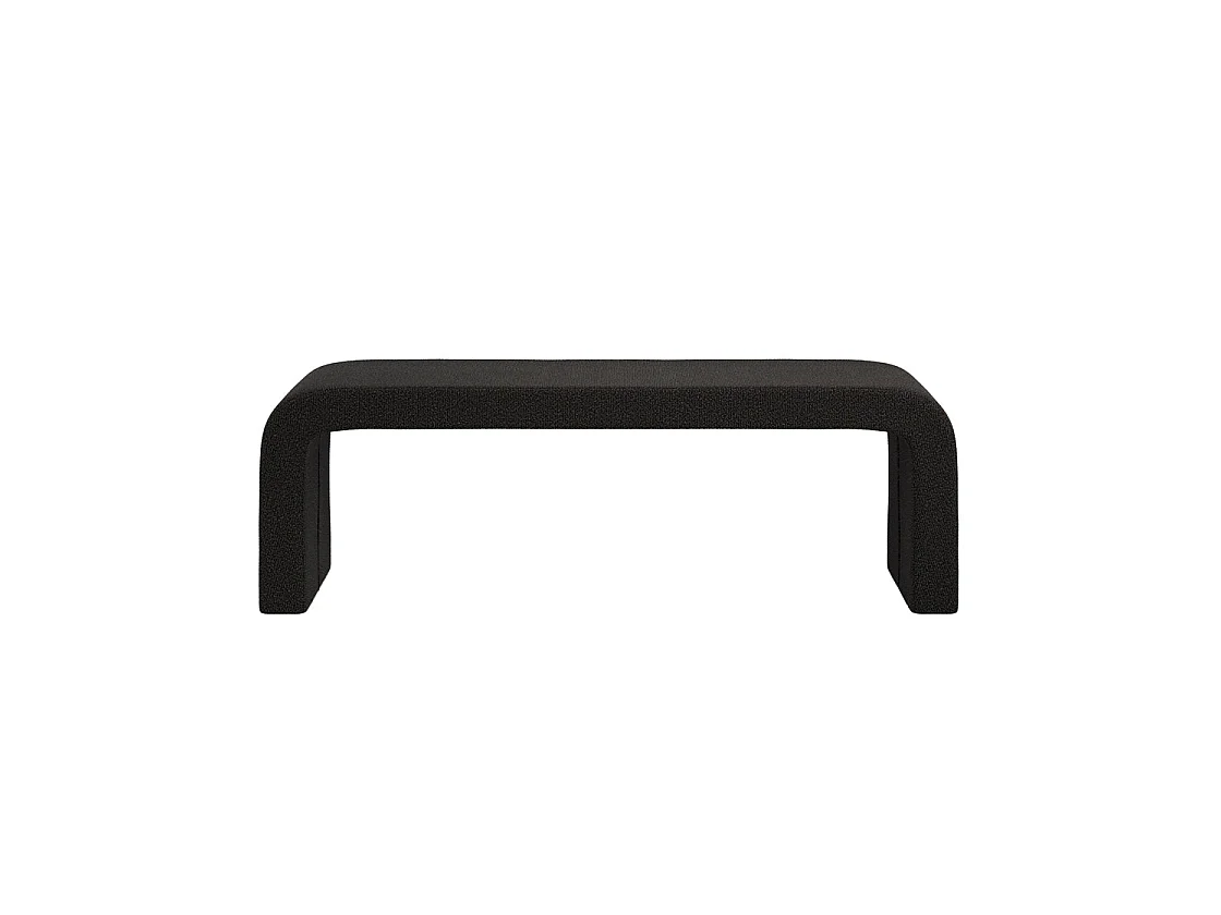 Palermo Curved Black Bouclé Upholstered Hallway Bench