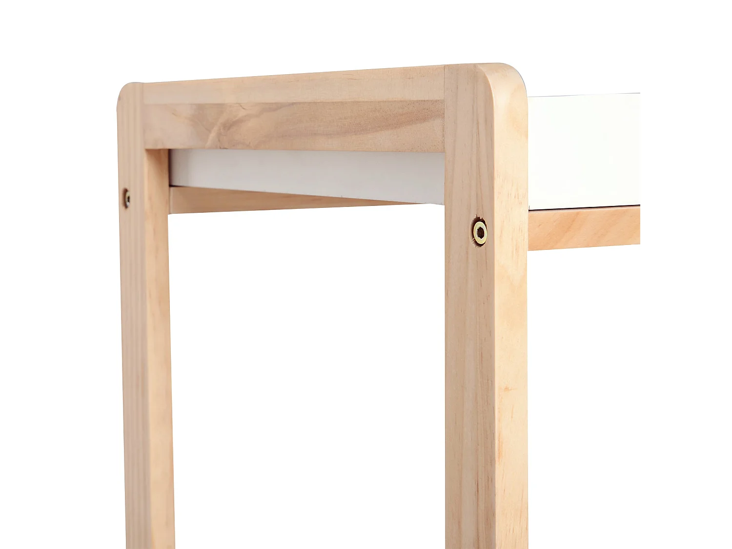 Vesa Wooden 3 Tier Mobile Kitchen Trolley White and Natural Wood 46x35x74.5cm