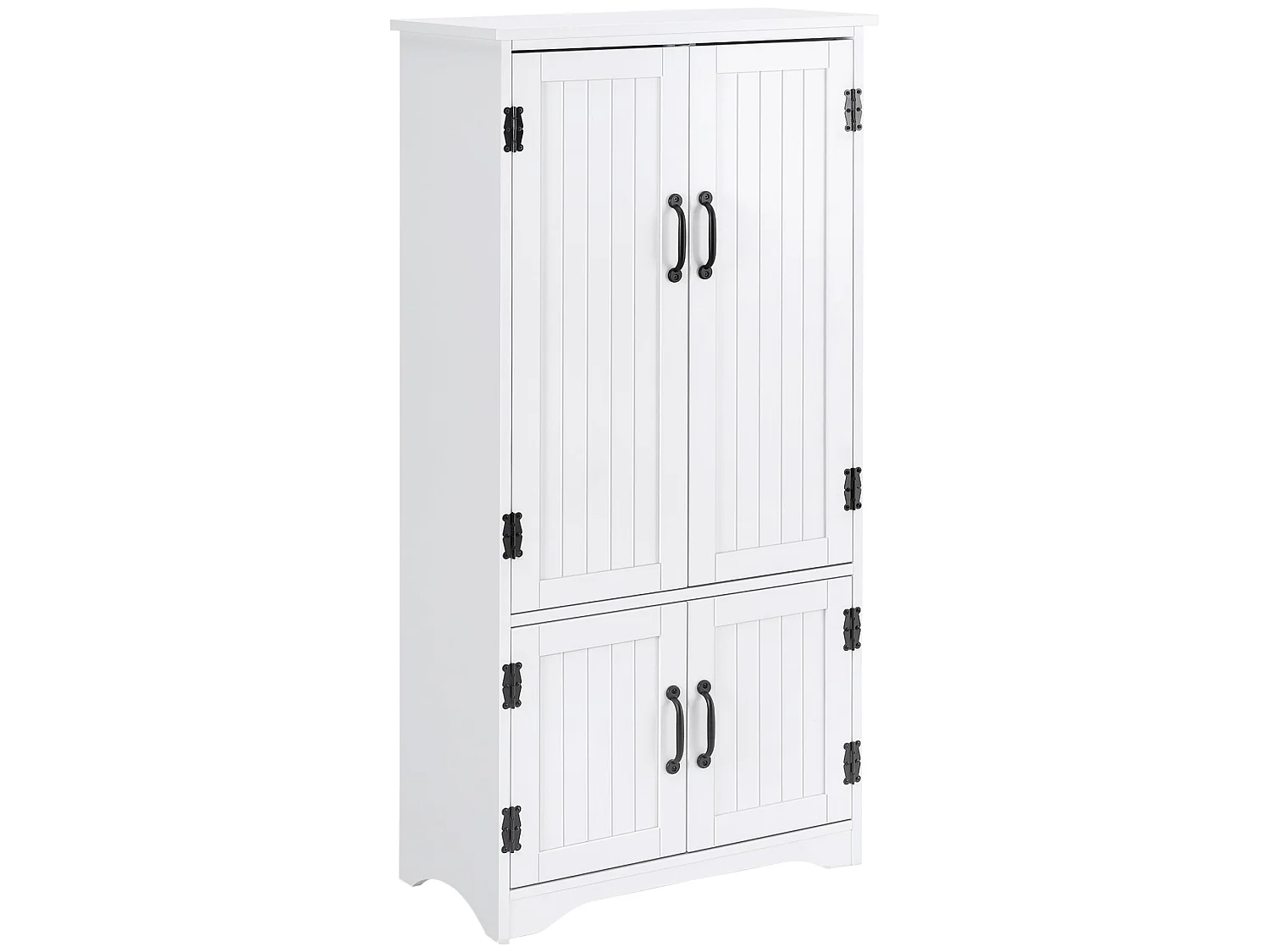Rifa White MDF Storage Cabinet 4 Doors Adjustable Shelves Anti Tilt