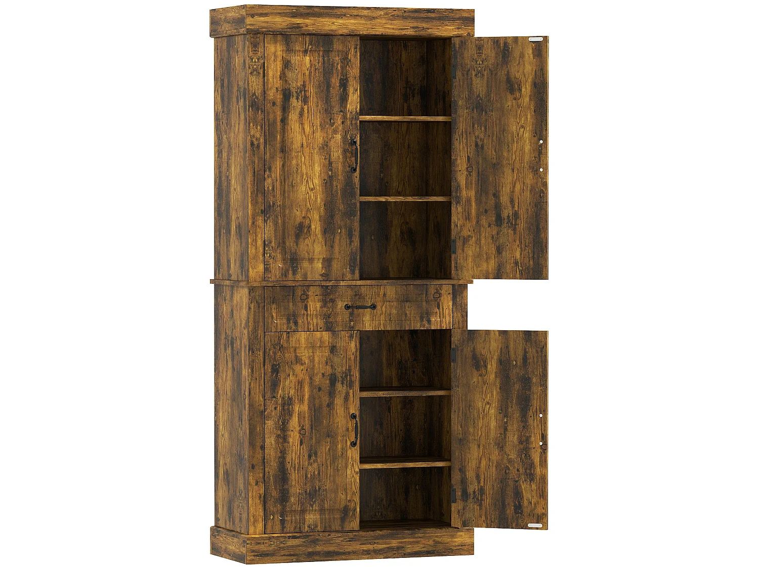 Zirolu 180cm Brown Tall Kitchen Pantry Cabinet with Drawer and Shelves