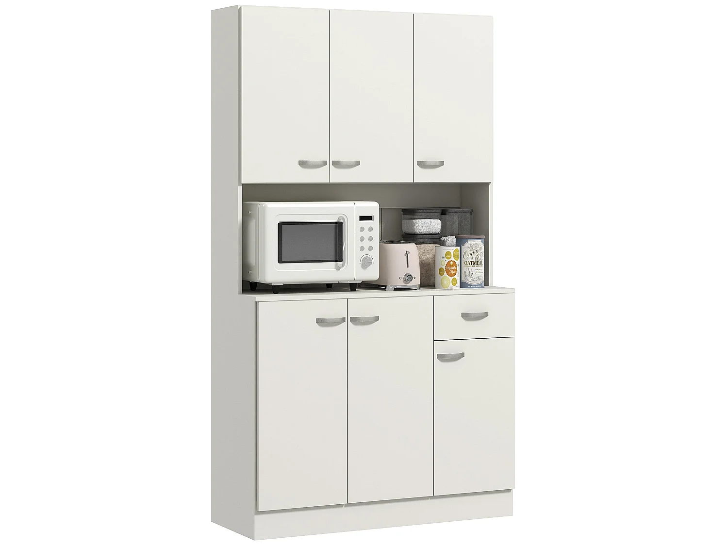 Rasu 180cm Cream White Freestanding Kitchen Pantry Cabinet