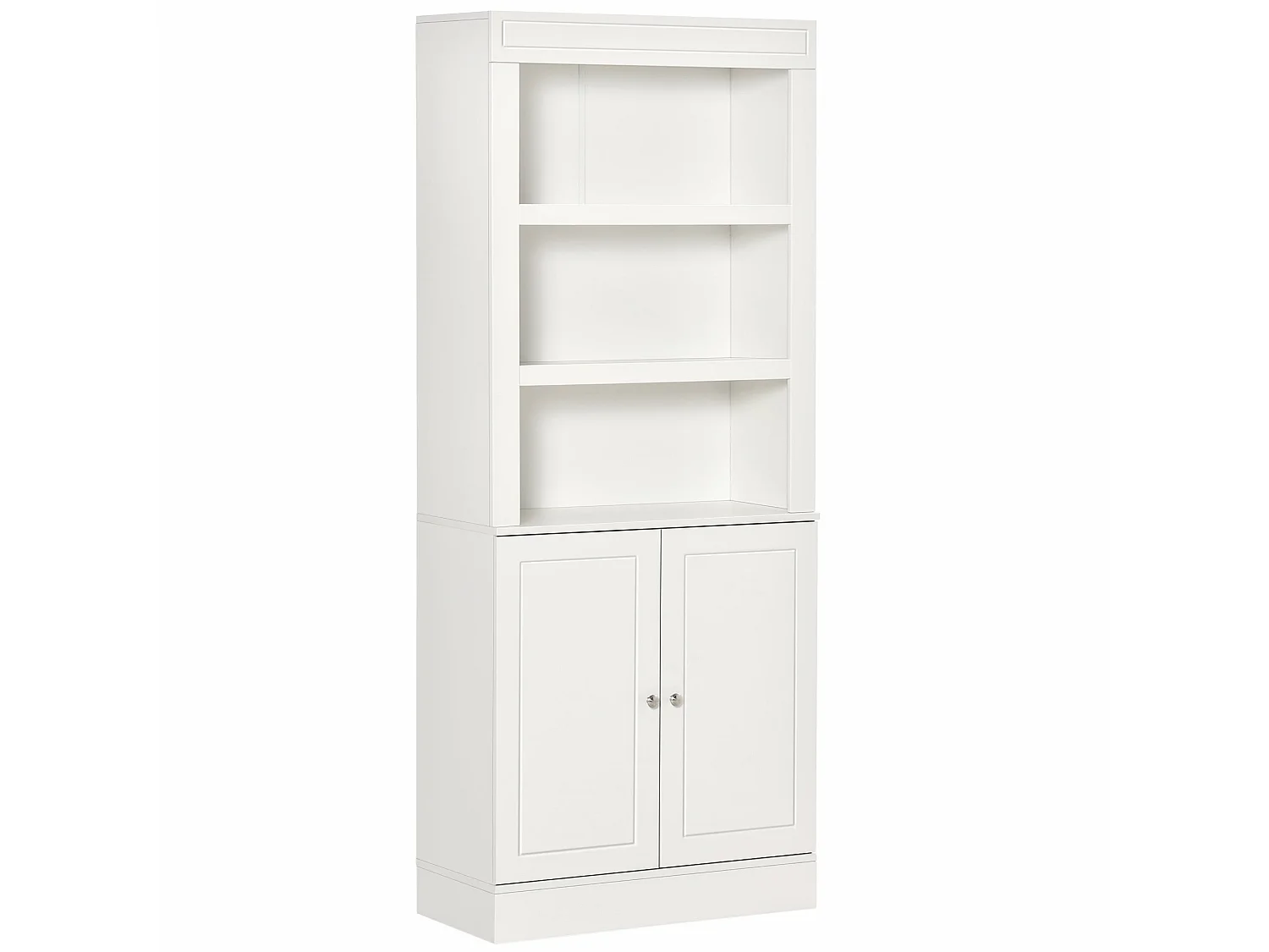 Kala 6 Tier White Freestanding Kitchen Storage Cupboard MDF Double Doors Hinged