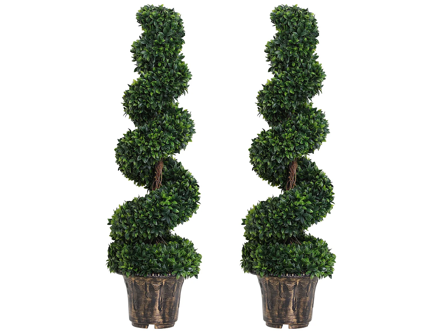 Badola Set of 2 Artificial Rose Plants 120cm Yellow and White Finish