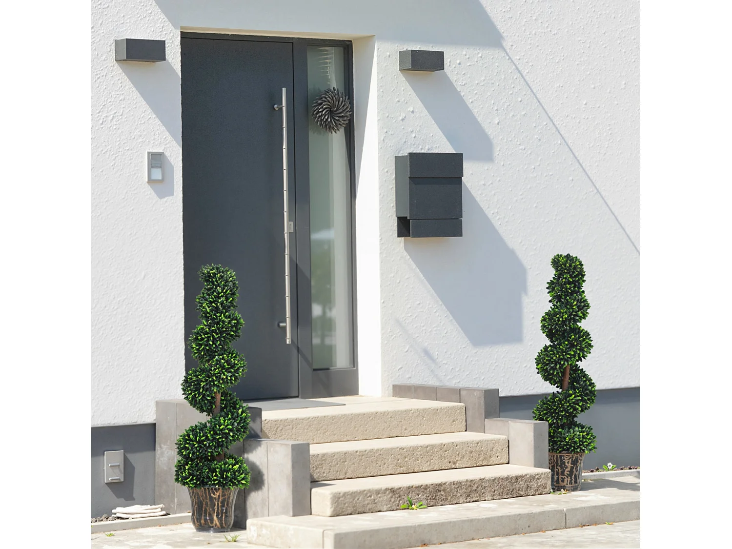 Badola Set of 2 Artificial Rose Plants 120cm Yellow and White Finish