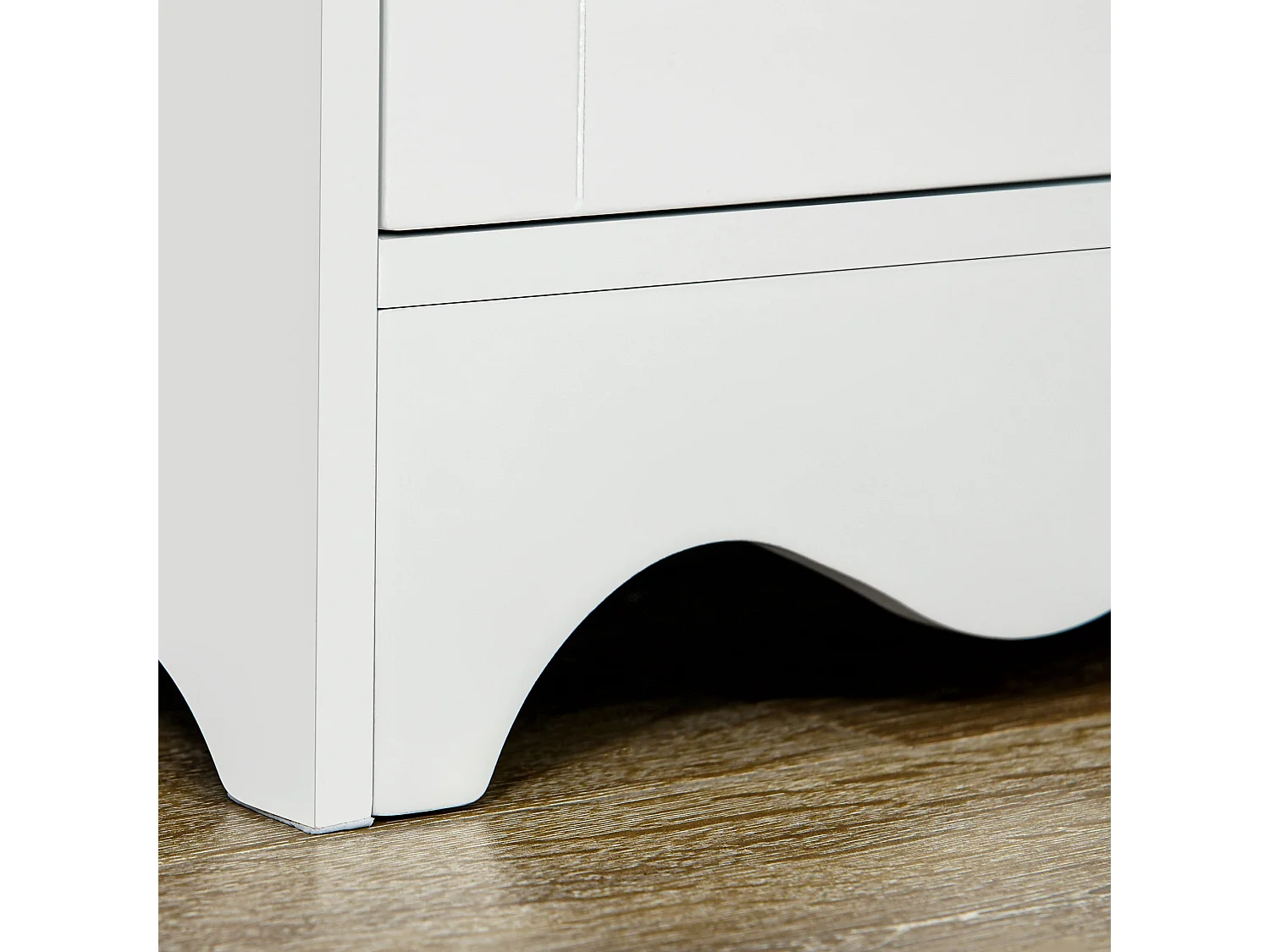 Banodo 183cm White and Brown 4 Door Freestanding Kitchen Storage Cabinet