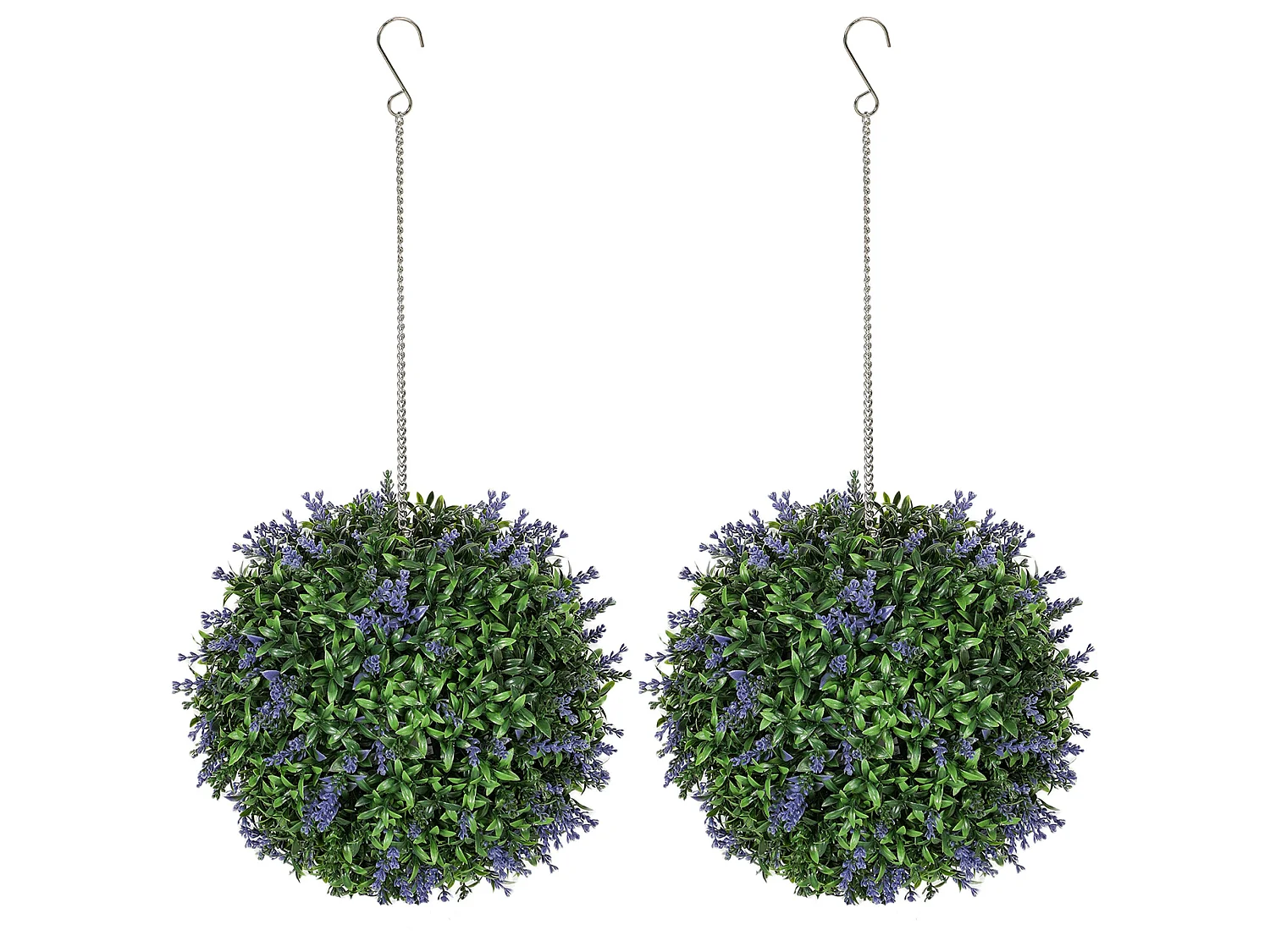 Liropa Set of 2 UV Resistant Artificial Topiary Balls Lavender Style Purple Flowers 30cm