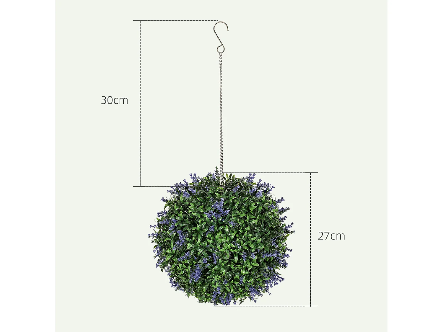 Liropa Set of 2 UV Resistant Artificial Topiary Balls Lavender Style Purple Flowers 30cm