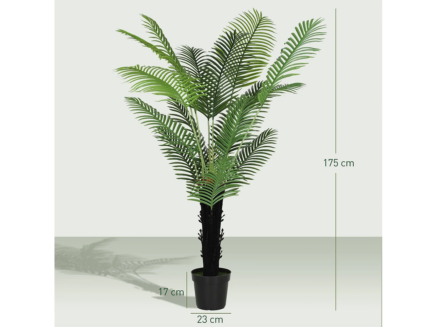 175cm Artificial Areca Palm in Pot Layered Green Leaves
