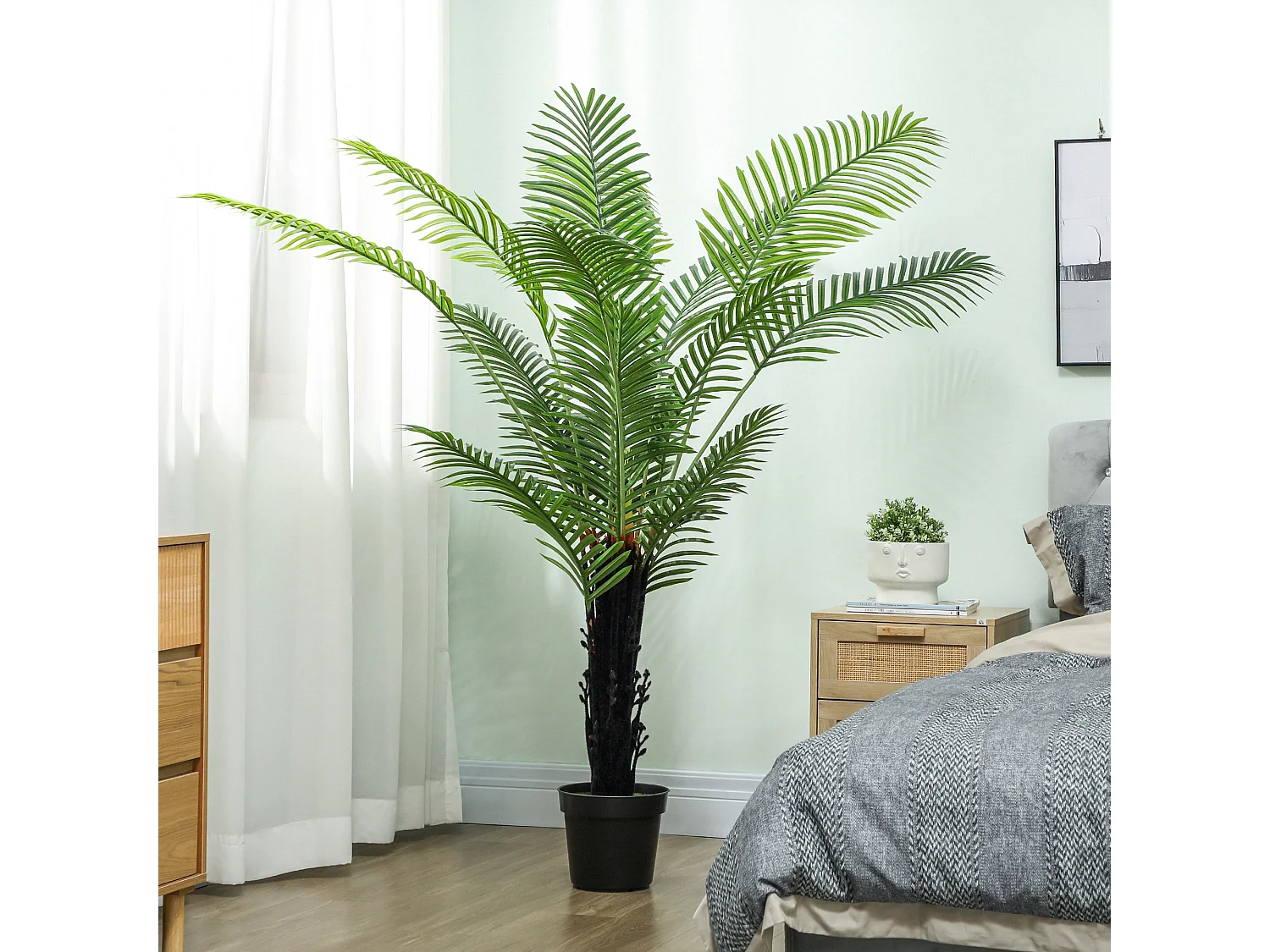 175cm Artificial Areca Palm in Pot Layered Green Leaves