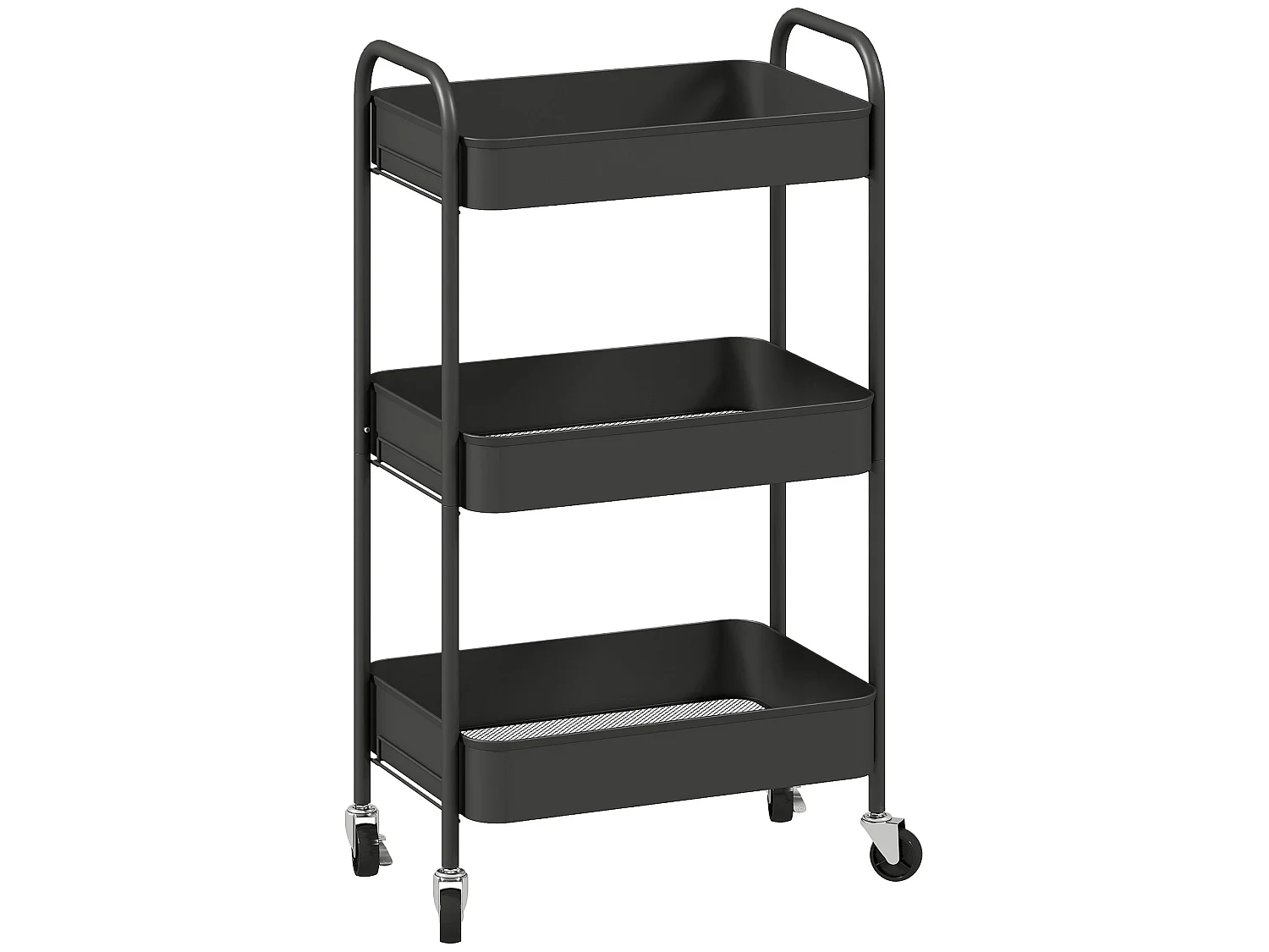 Varafi 3 Tier Metal Storage Trolley Black