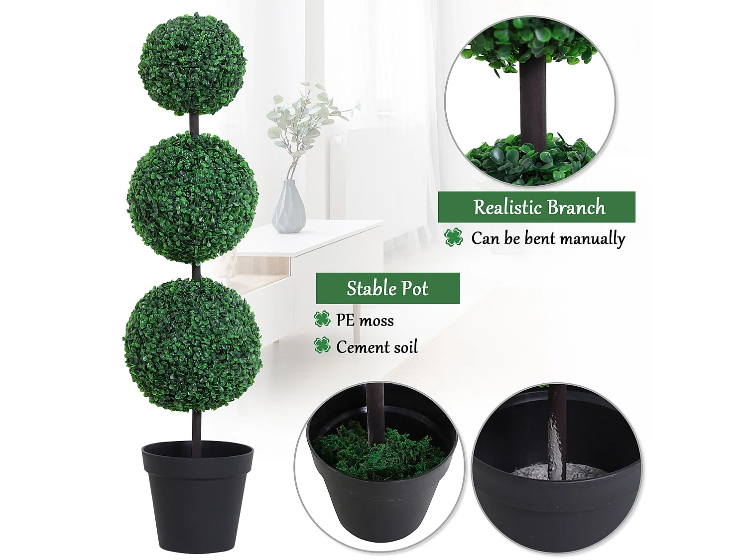 150cm Artificial Green Honeysuckle Plant With Curved Stems In Pot For Indoor Use