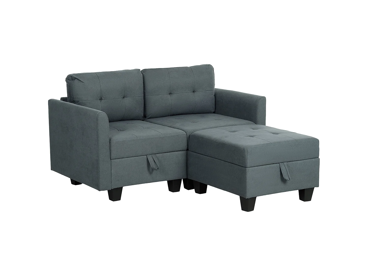 Bakeli Dark Grey Modular L Shaped Sofa with Integrated Storage