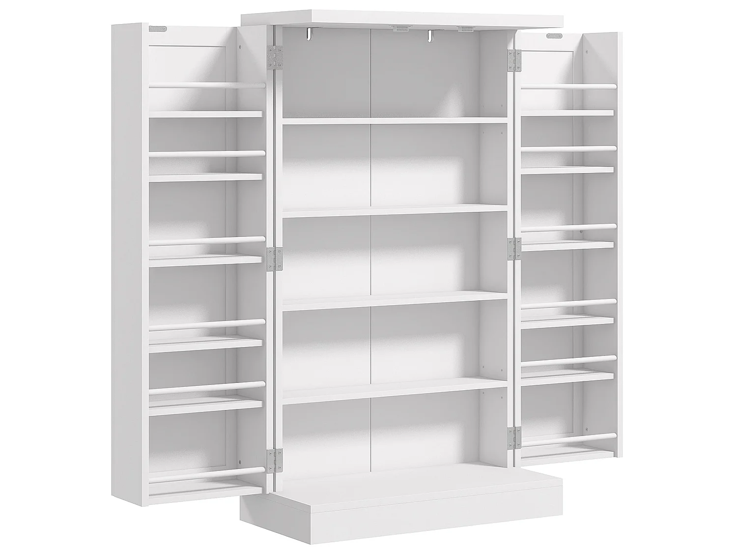Kanese 6 Tier White Kitchen Pantry Cabinet with Door Racks