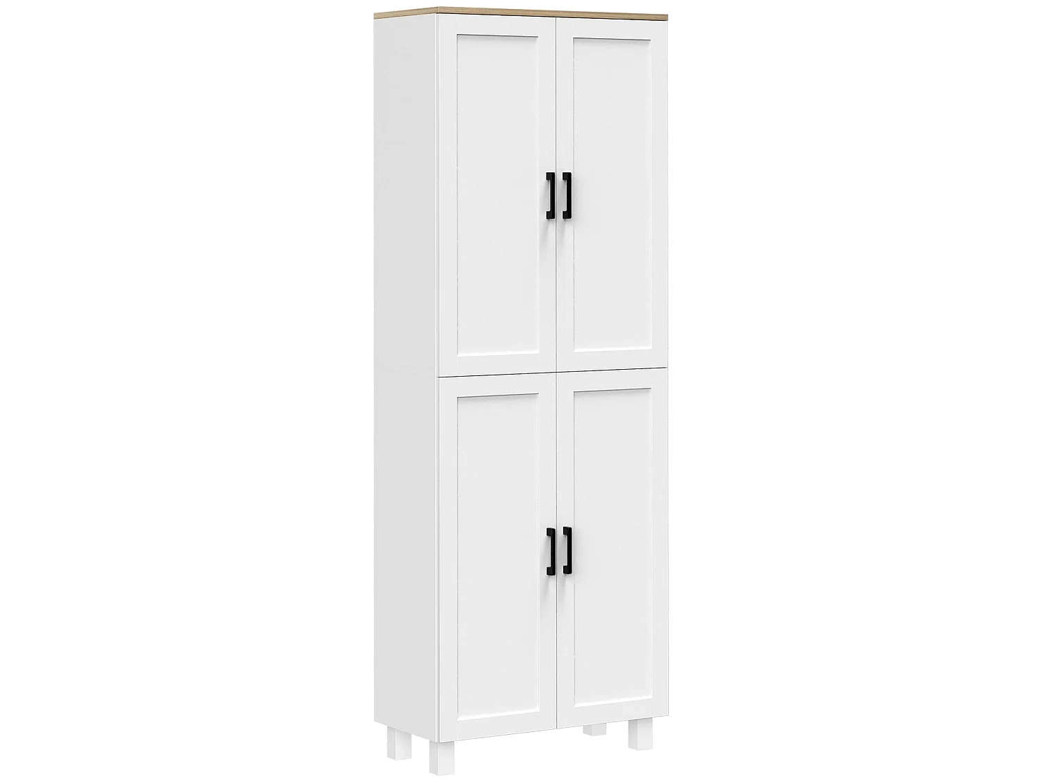 Ludo 171cm White 4 Door Freestanding Kitchen Pantry Cabinet