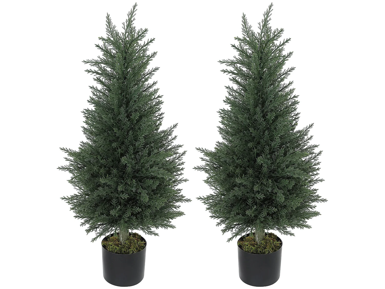Lusa Set of 2 Outdoor Artificial Cypress Trees H8 90cm UV Resistant