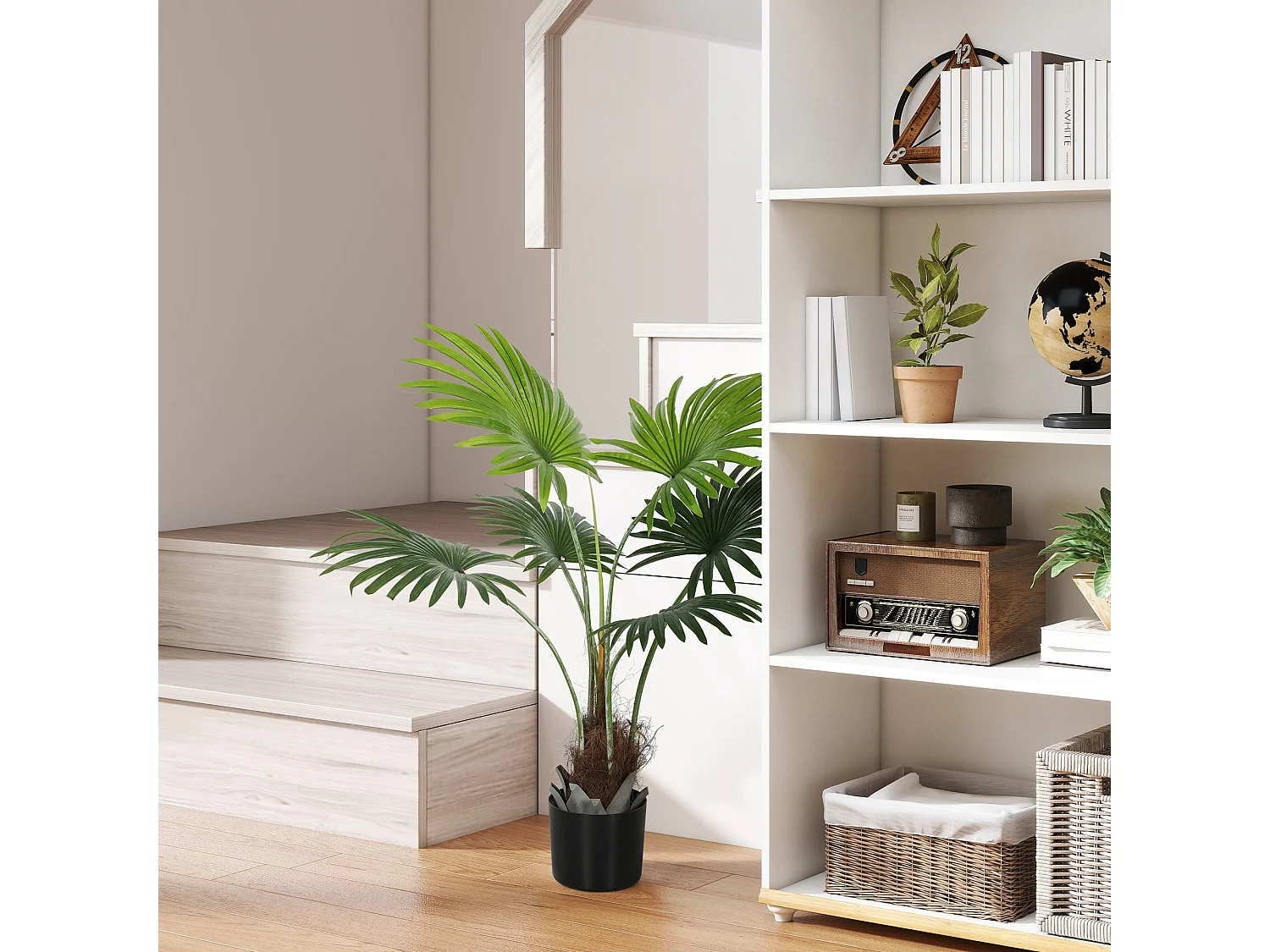 Mazili 94cm Artificial Palm Tree with Realistic Leaves and Coir Effect Pot