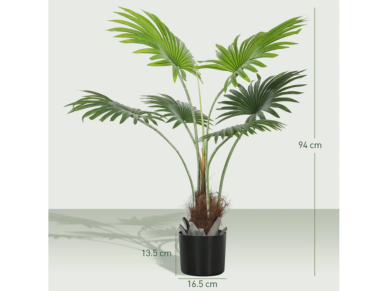 Mazili 94cm Artificial Palm Tree with Realistic Leaves and Coir Effect Pot