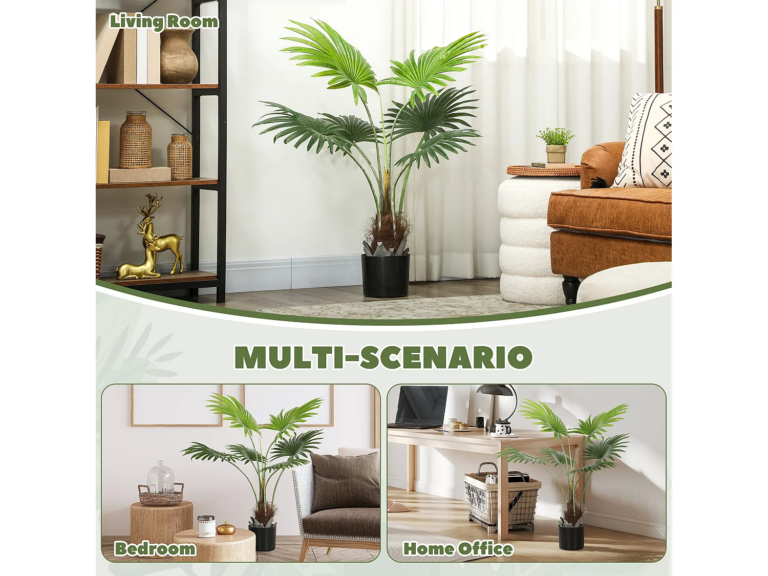 Mazili 94cm Artificial Palm Tree with Realistic Leaves and Coir Effect Pot