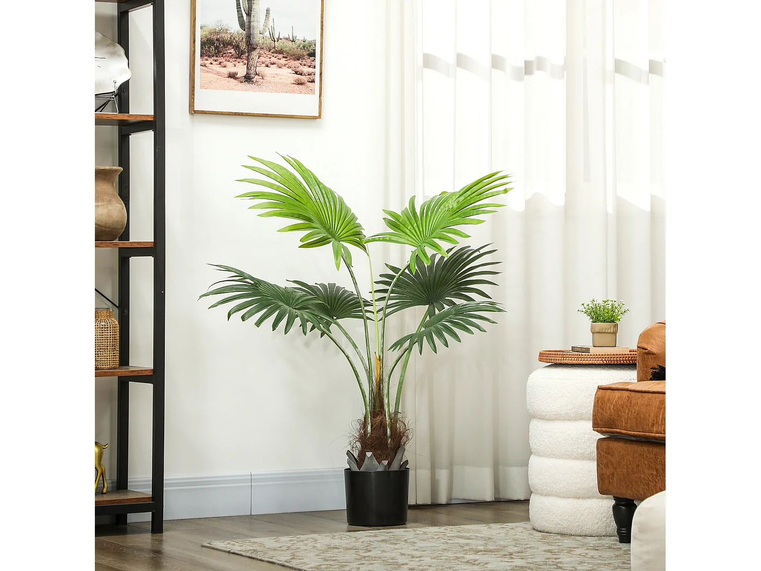 Mazili 94cm Artificial Palm Tree with Realistic Leaves and Coir Effect Pot