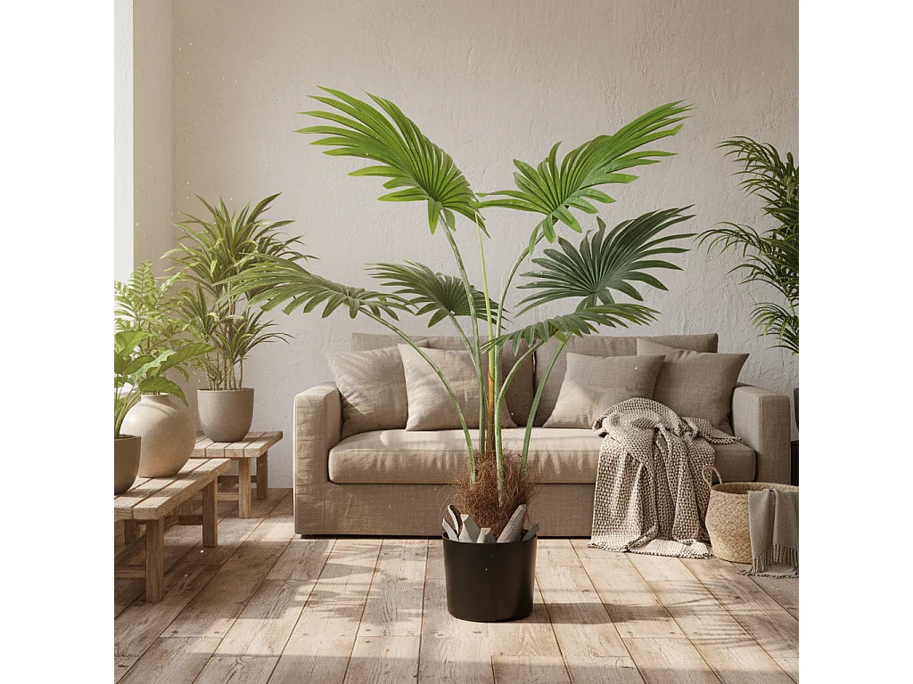 Mazili 94cm Artificial Palm Tree with Realistic Leaves and Coir Effect Pot