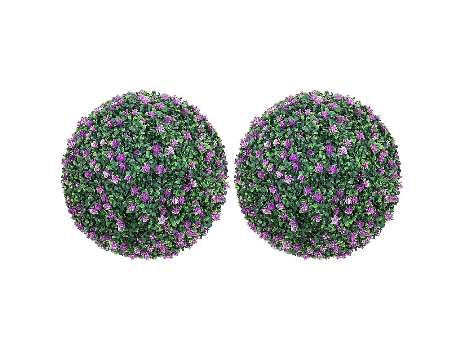 Safiri Set of 2 Purple Artificial Boxwood Ball Plants 40cm