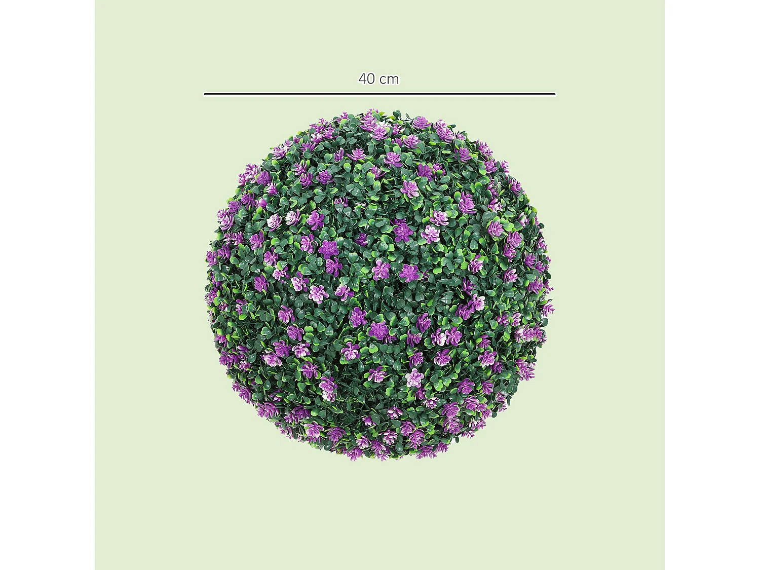 Safiri Set of 2 Purple Artificial Boxwood Ball Plants 40cm