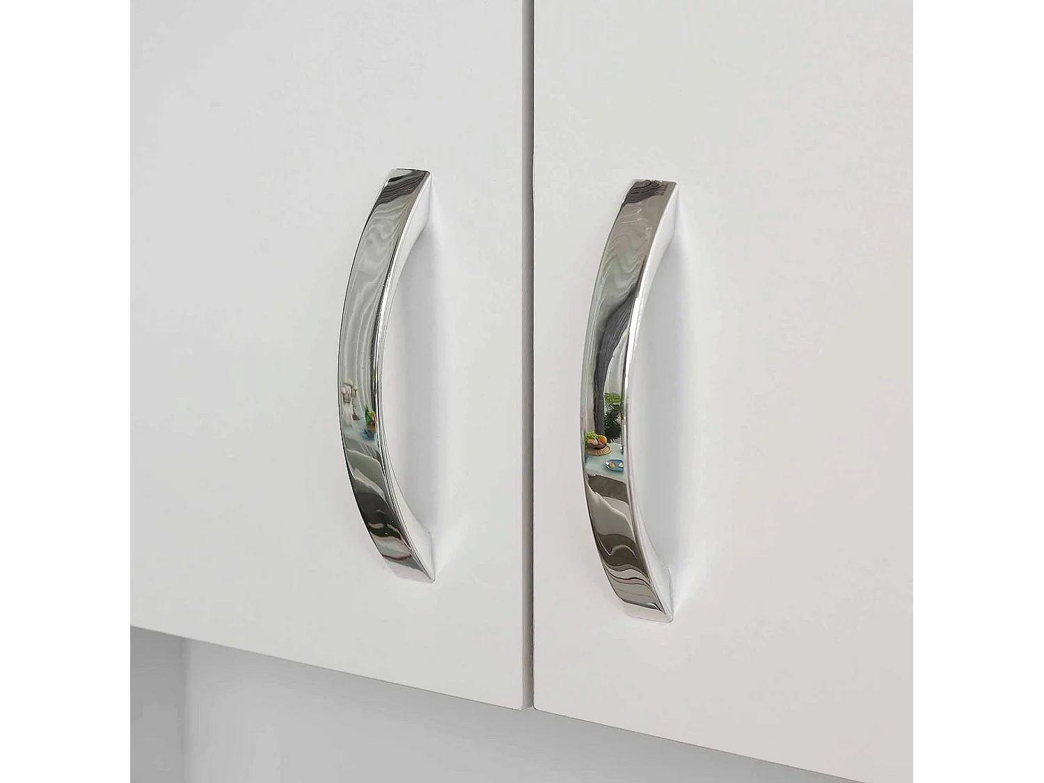 Dika Tall White Kitchen Storage Cabinet 183.5cm Doors Drawers Adjustable Shelves