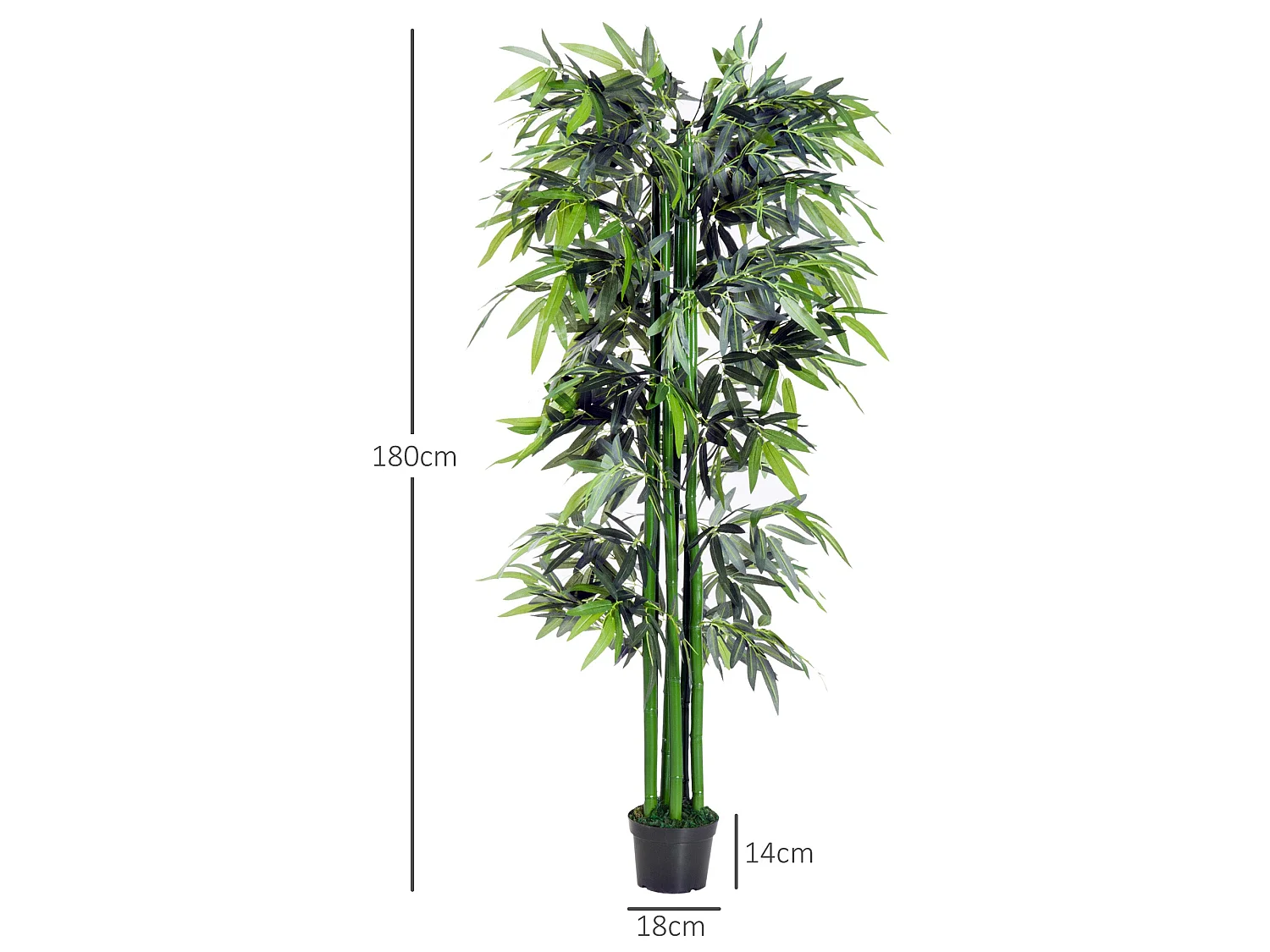Marifa Artificial Bamboo Tree in Pot 195cm Faux Bamboo for Indoor Planters and Office Spaces