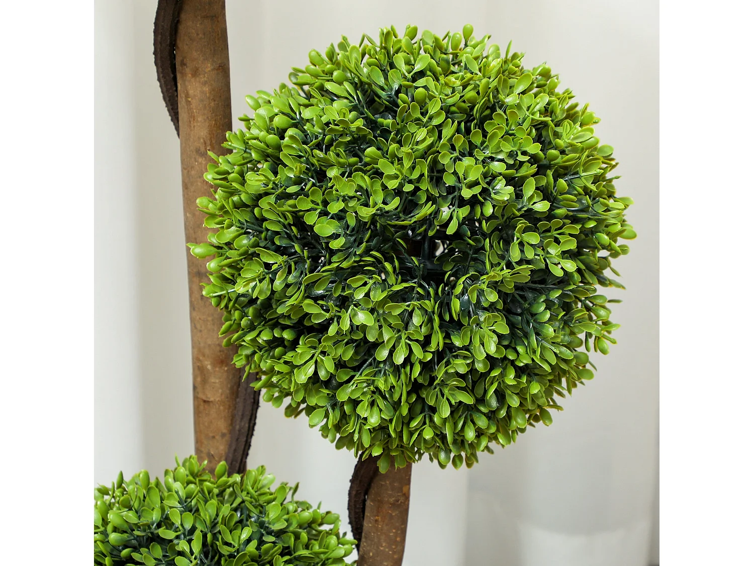 Fidole Set of 2 Artificial Boxwood Ball Topiary Trees in Pots 90cm Light Green