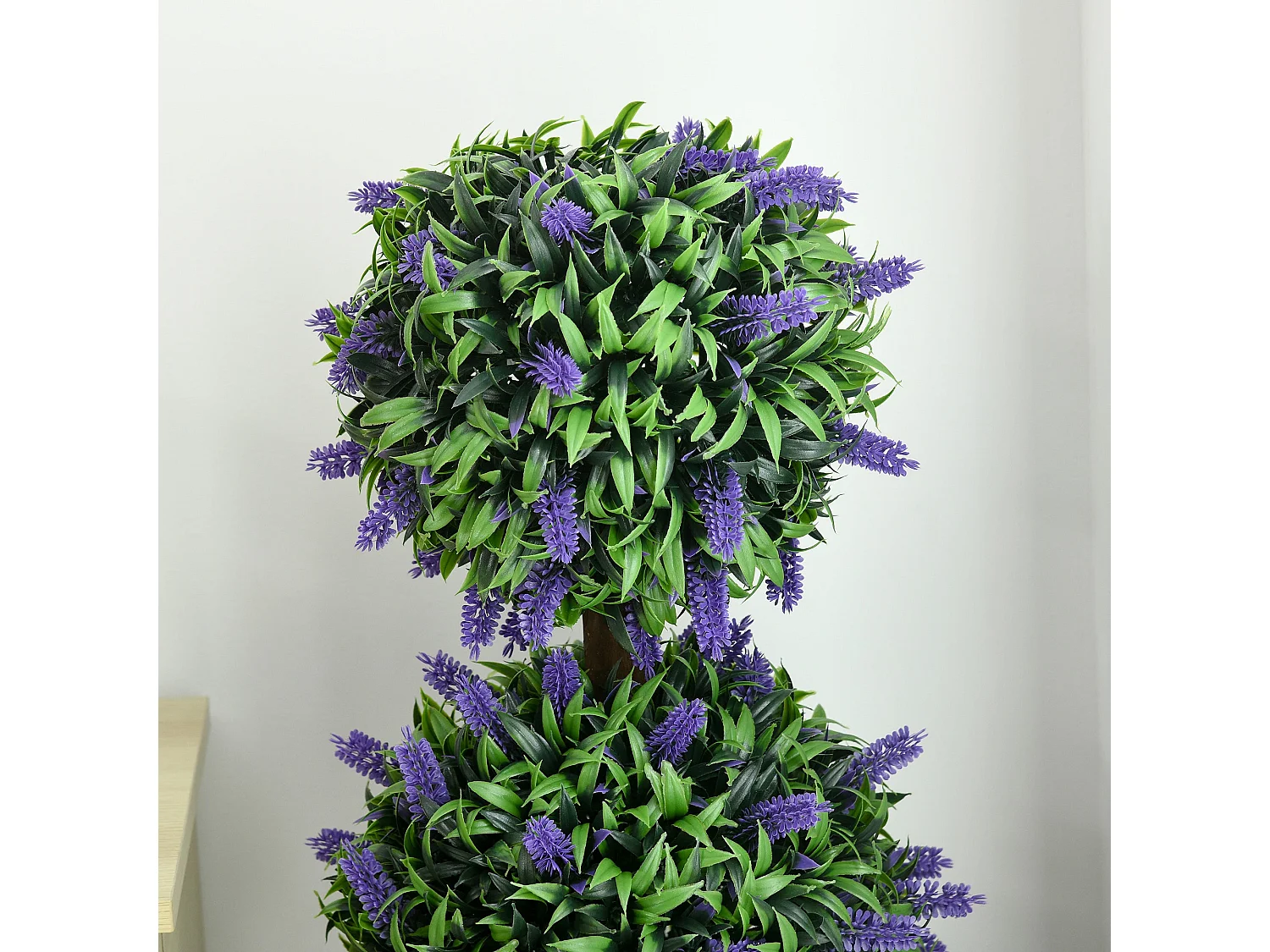 Lazi Set of 2 Artificial Lavender Ball Trees in Decorative Pots 110cm