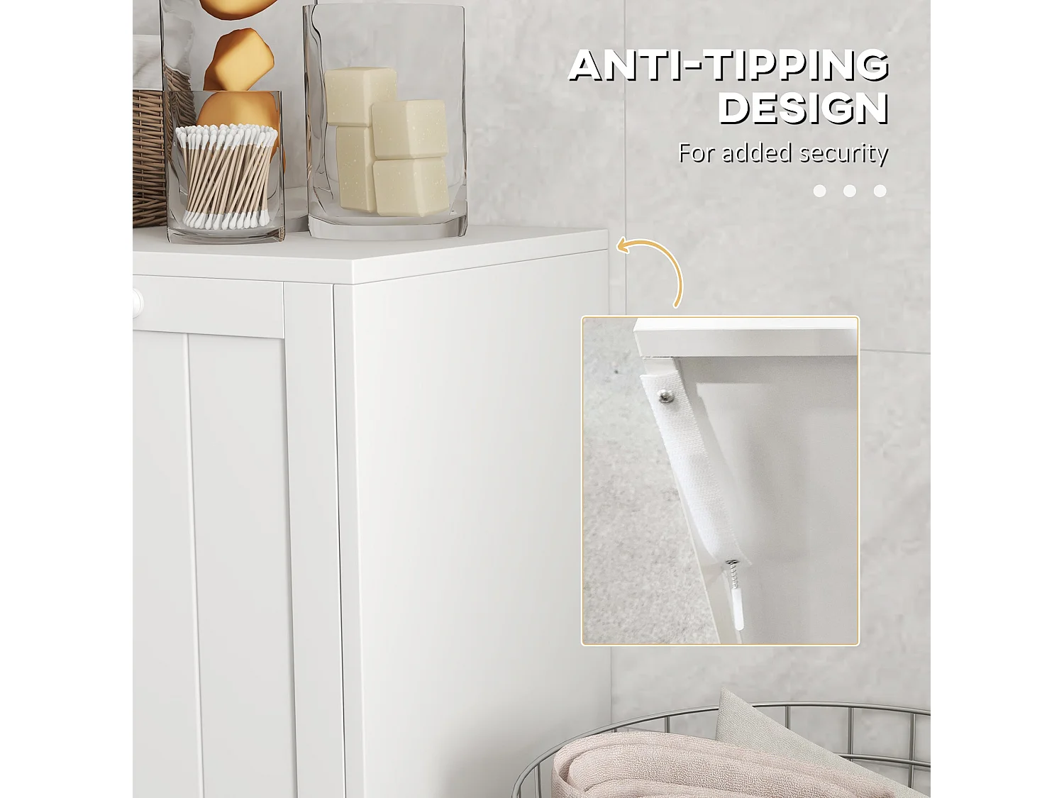 Nema White Double Tilt Out Laundry Hamper Cabinet