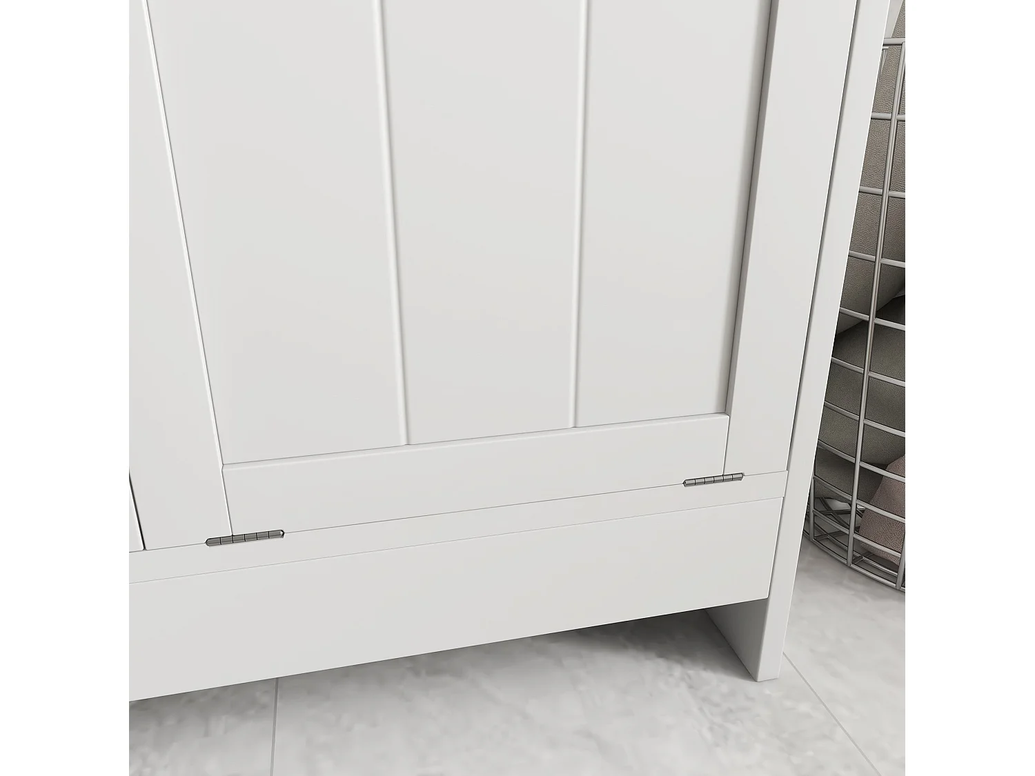 Nema White Double Tilt Out Laundry Hamper Cabinet