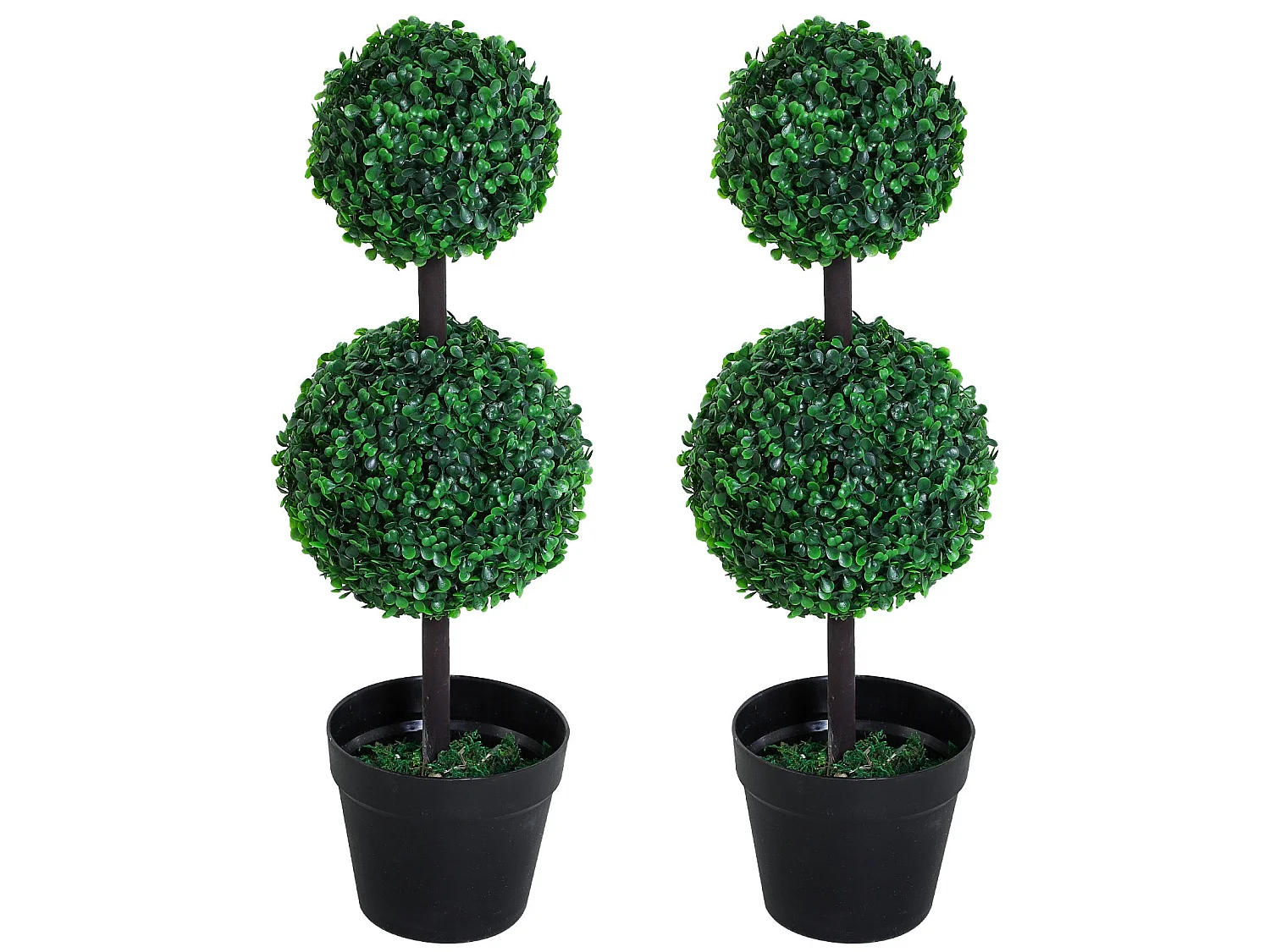 Tonami Set of 2 Artificial Boxwood Ball Topiary Trees in Pots 67cm Indoor Display