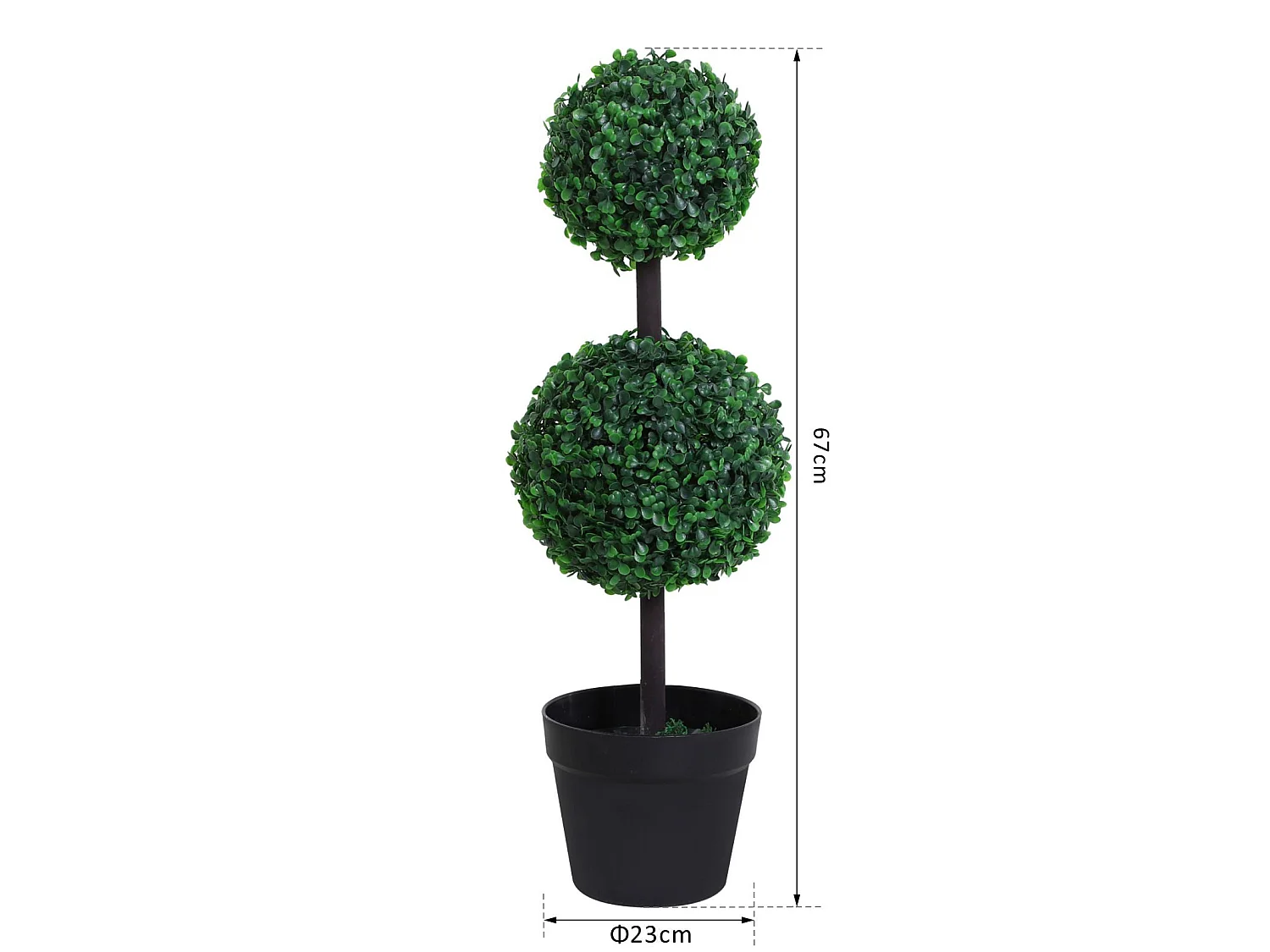 Tonami Set of 2 Artificial Boxwood Ball Topiary Trees in Pots 67cm Indoor Display