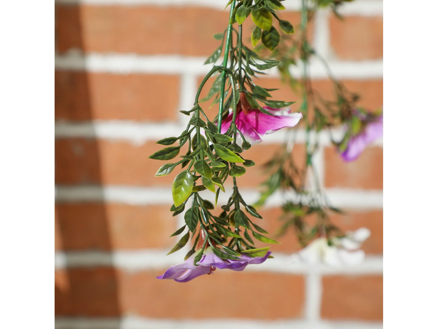 Set of 2 Artificial Azalea Hanging Planters in Pink and White