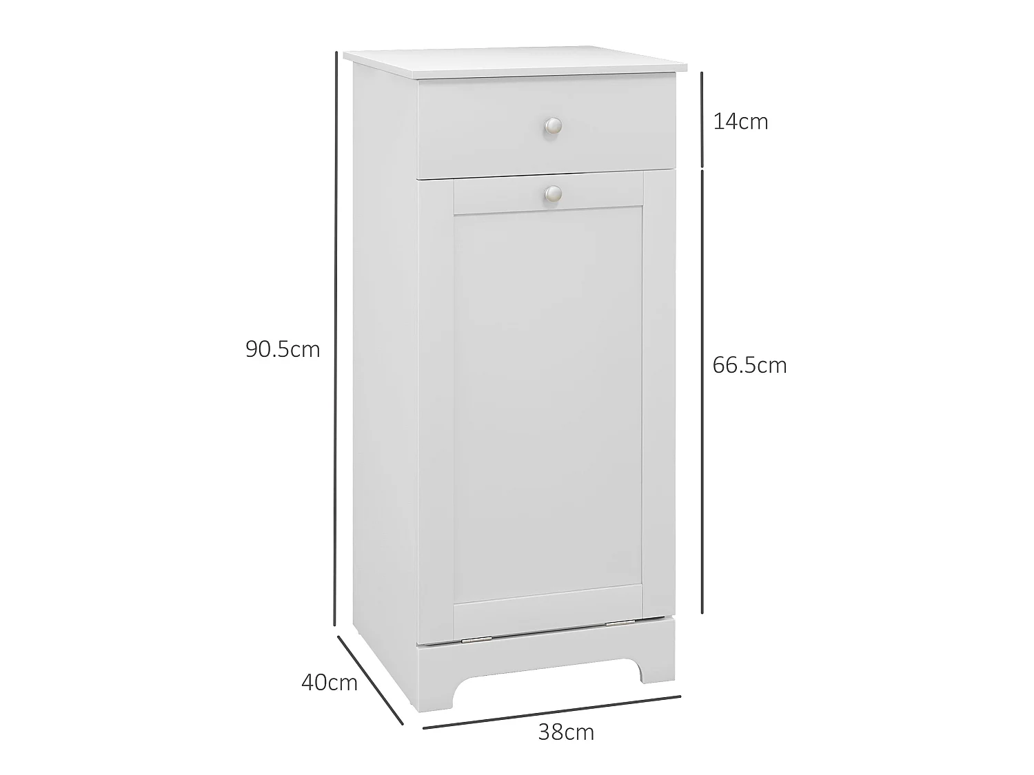Faratti White Single Hamper Laundry Storage Cabinet