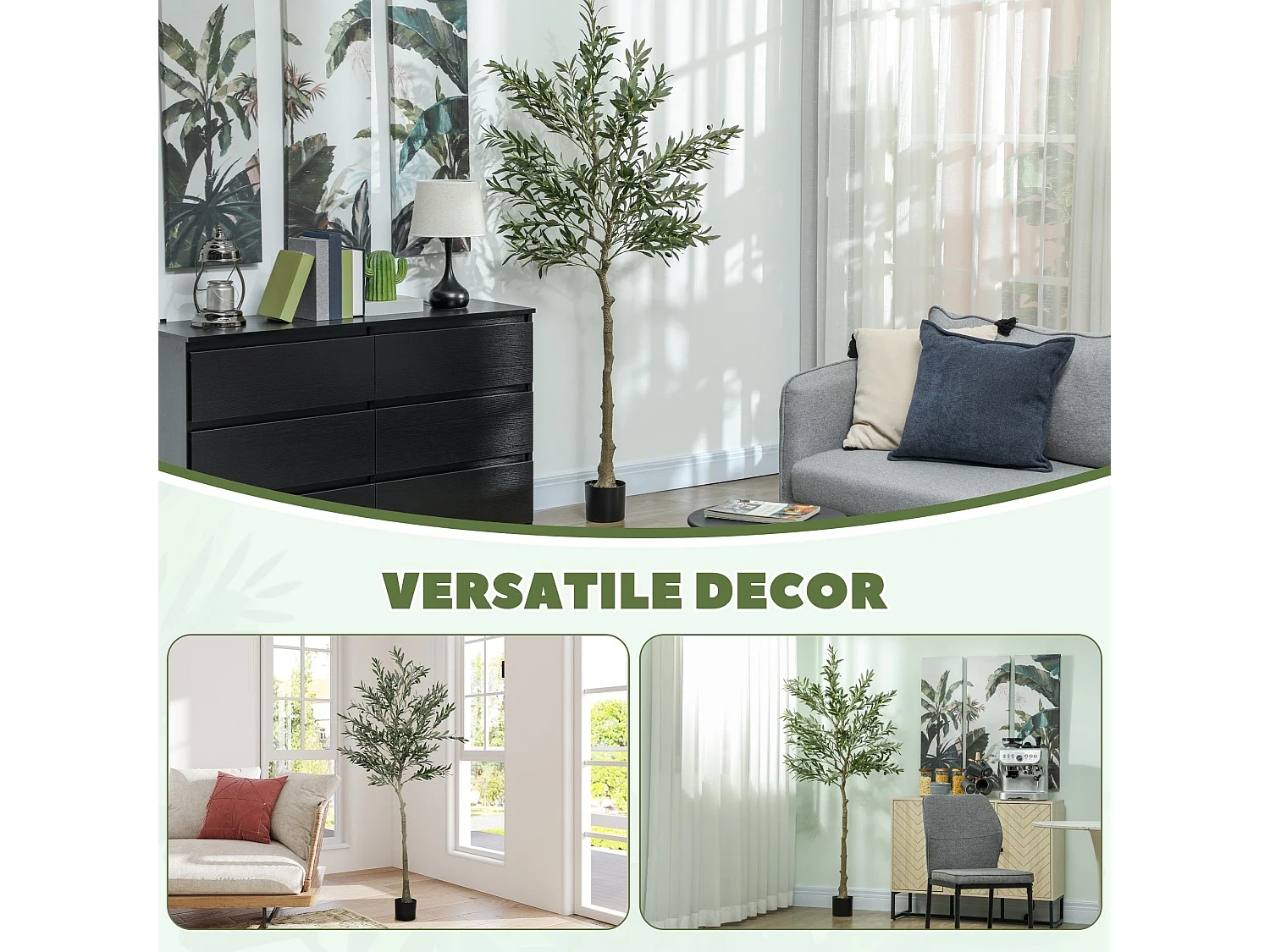 180cm Artificial Olive Tree with Silk Leaf Finish