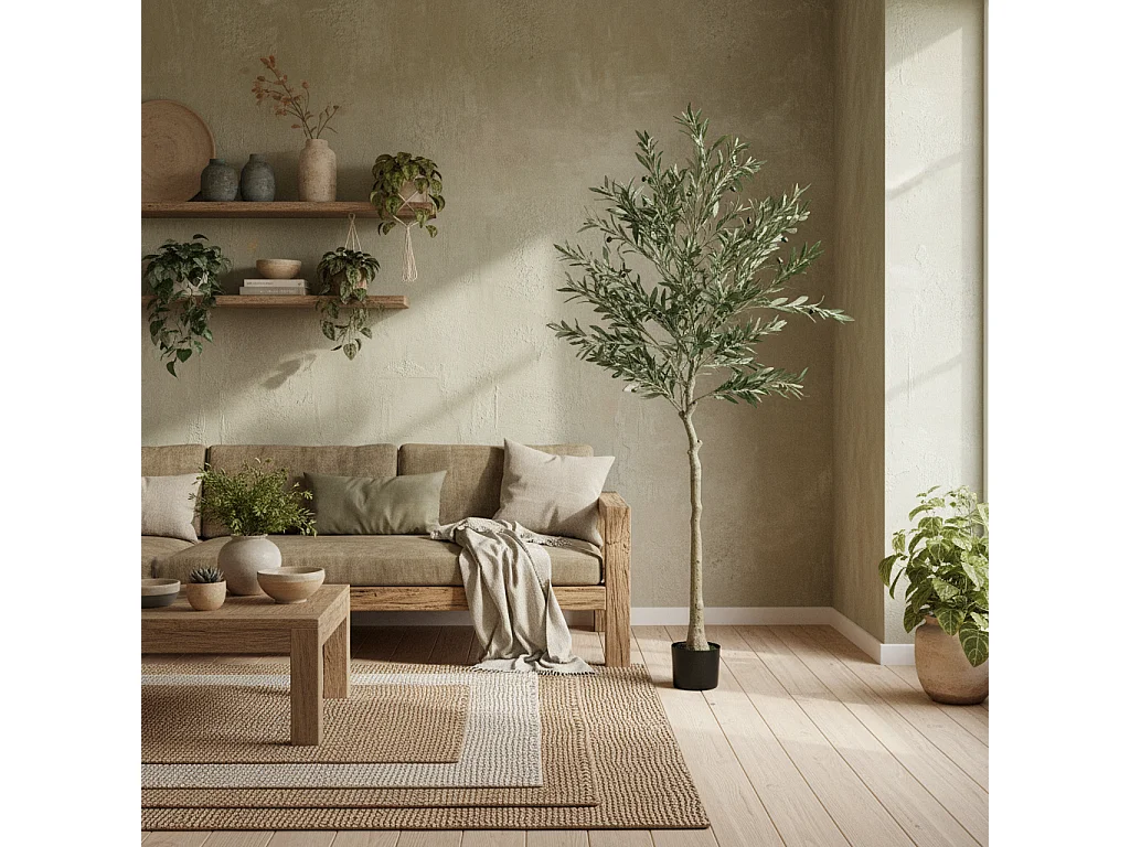 180cm Artificial Olive Tree with Silk Leaf Finish