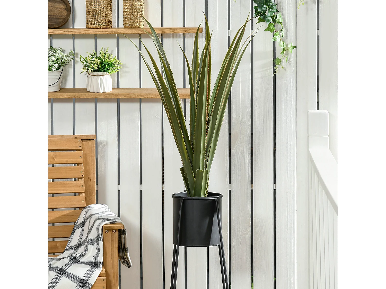 Lisu Raha Artificial Agave Succulent in Pot 90cm Indoor and Outdoor