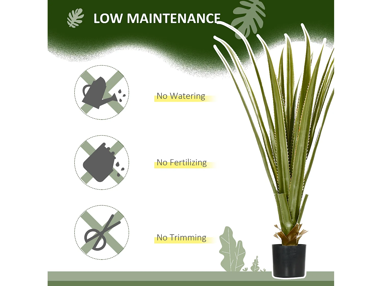 Lisu Raha Artificial Agave Succulent in Pot 90cm Indoor and Outdoor