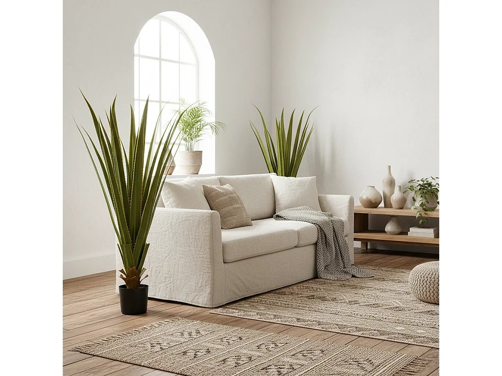 Robanne Set of 2 Artificial Agave Succulent Plants in Pots 90cm