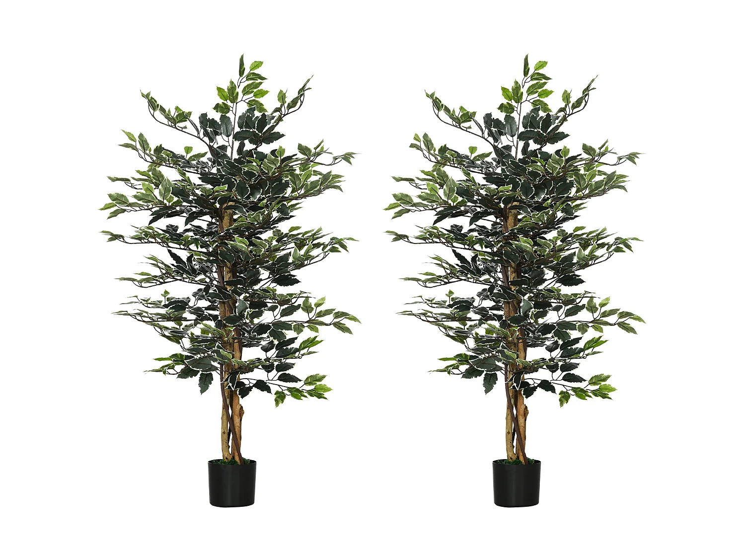 Diraco Set of 2 Artificial Ficus Trees for Indoor Decoration 130cm