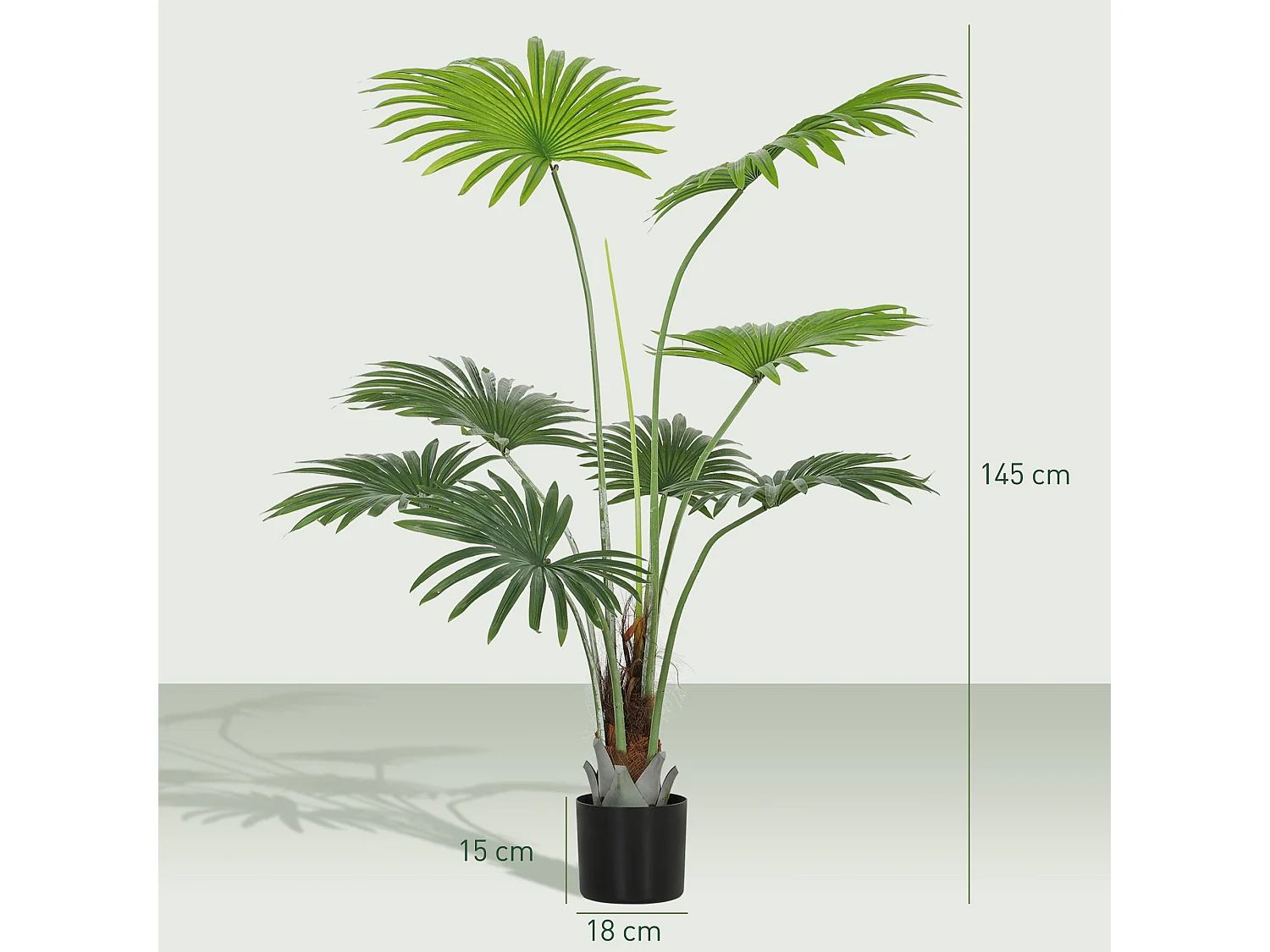 Raravere 145cm Artificial Palm Tree with Natural Trunk Detail in Pot