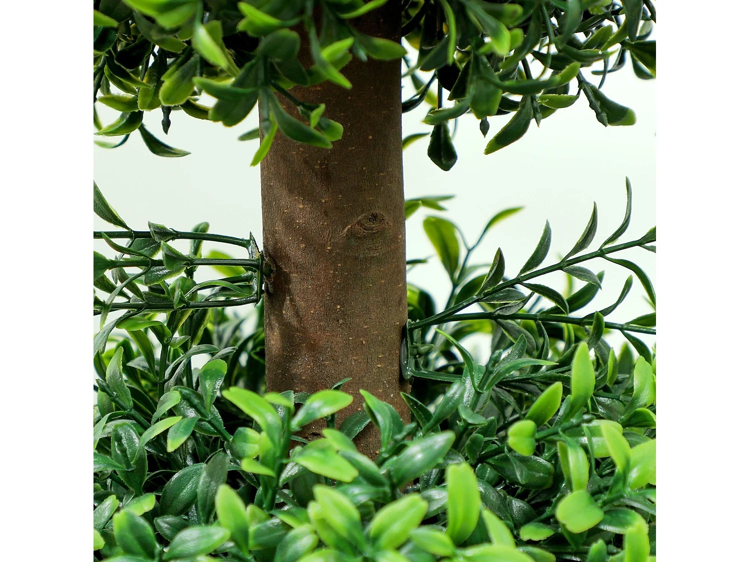 Rafile Set of 2 Artificial Boxwood Topiary Trees with Triple Ball Design 100cm